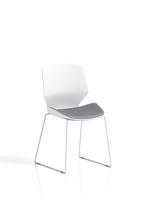 Florence Sled White Frame Visitor Chair Bespoke Colour Quest Shell