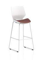 Florence White Frame High Stool Bespoke Colour Seat Rivet Forge