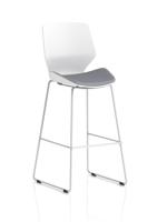Florence White Frame High Stool Bespoke Colour Seat Quest Shell
