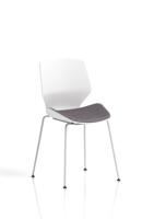 Florence White Frame Visitor Chair Bespoke Colour Seat Rivet Fuse