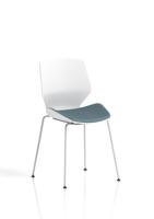 Florence White Frame Visitor Chair Bespoke Colour Seat Rivet Quench