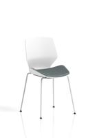 Florence White Frame Visitor Chair Bespoke Colour Seat Rivet Tensile