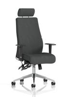 Onyx Ergo Posture Chair With Height Adjustable Arms With Headrest Bespoke Colour Back And Seat Quest Mussel