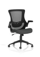 Orbit Black Mesh Back Chair Bespoke Colour Seat Quest Mussel