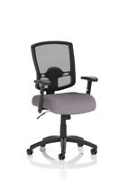 Portland Task Operator Chair Mesh Back With Height Adjustable Arms Bespoke Colour Seat Rivet Fuse