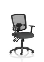 Portland III Mesh Back With Height Adjustable Arms Bespoke Colour Seat Quest Mussel