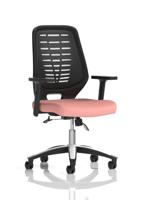 Relay Task Operator Chair Black Back With Height Adjustable Arms Bespoke Colour Quest Shrimp