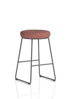 Turin Stool Black Frame Bespoke Colour Rivet Forge Seat Pad