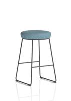 Turin Stool Black Frame Bespoke Colour Rivet Quench Seat Pad
