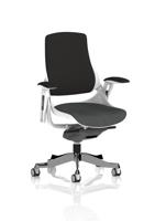 Zure White Shell Black Fabric Back Bespoke Colour Seat Quest Mussel