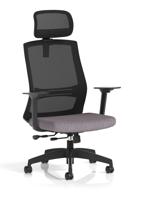Ventra Mesh Back Task Operator Chair With Height Adjustable Arms With Headrest Bespoke Colour Seat Rivet Fuse