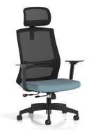 Ventra Mesh Back Task Operator Chair With Height Adjustable Arms With Headrest Bespoke Colour Seat Rivet Quench