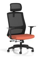 Ventra Mesh Back Task Operator Chair With Height Adjustable Arms With Headrest Bespoke Colour Seat Quest Crab