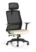 Ventra Mesh Back Task Operator Chair With Height Adjustable Arms With Headrest Bespoke Colour Seat Quest Salt