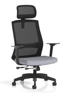 Ventra Mesh Back Task Operator Chair With Height Adjustable Arms With Headrest Bespoke Colour Seat Quest Shell