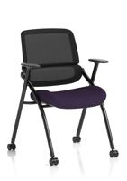 Capra Mesh Back Folding Training Chair Bespoke Colour Seat Tansy Purple