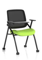 Capra Mesh Back Folding Training Chair With Writing Table Bespoke Colour Seat Myrrh Green