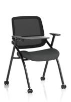 Capra Mesh Back Folding Training Chair With Writing Table Bespoke Colour Seat Quest Mussel