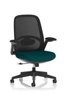 Crew 2 Task Operator Mesh Back Chair With Folding Arms Bespoke Colour Seat Maringa Teal