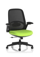 Crew 2 Task Operator Mesh Back Chair With Folding Arms Bespoke Colour Seat Myrrh Green