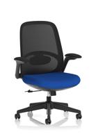 Crew 2 Task Operator Mesh Back Chair With Folding Arms Bespoke Colour Seat Stevia Blue