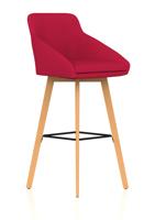 Carmen Wooden Leg High Stool Bespoke Bergamot Cherry Fabric