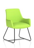 Quote Sled Base Reception Chair Bespoke Colour Myrrh Green
