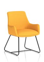 Quote Sled Base Reception Chair Bespoke Colour Senna Yellow