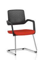 Cosmo Cantilever Chair Black Frame Bespoke Colour Seat Tabasco Orange
