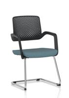 Cosmo Cantilever Chair Black Frame Bespoke Colour Seat Rivet Quench