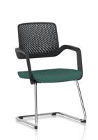 Cosmo Cantilever Chair Black Frame Bespoke Colour Seat Quest Kelp