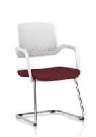 Cosmo Cantilever Chair White Frame Bespoke Colour Seat Ginseng Chilli