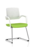 Cosmo Cantilever Chair White Frame Bespoke Colour Seat Myrrh Green