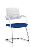 Cosmo Cantilever Chair White Frame Bespoke Colour Seat Stevia Blue