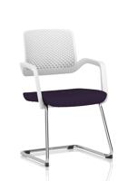 Cosmo Cantilever Chair White Frame Bespoke Colour Seat Tansy Purple