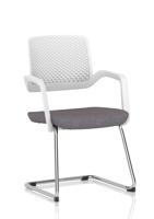 Cosmo Cantilever Chair White Frame Bespoke Colour Seat Rivet Fuse