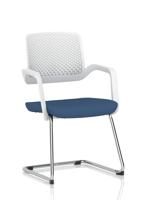 Cosmo Cantilever Chair White Frame Bespoke Colour Seat Quest Limpet