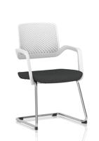 Cosmo Cantilever Chair White Frame Bespoke Colour Seat Quest Mussel
