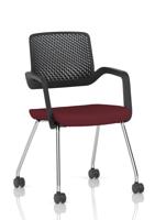 Cosmo Training Chair Black Frame Bespoke Colour Seat Ginseng Chilli