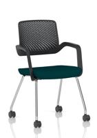 Cosmo Training Chair Black Frame Bespoke Colour Seat Maringa Teal
