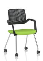 Cosmo Training Chair Black Frame Bespoke Colour Seat Myrrh Green