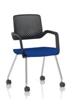 Cosmo Training Chair Black Frame Bespoke Colour Seat Stevia Blue