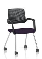 Cosmo Training Chair Black Frame Bespoke Colour Seat Tansy Purple