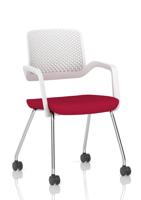 Cosmo Training Chair White Frame Bespoke Colour Seat Bergamot Cherry
