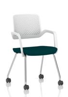 Cosmo Training Chair White Frame Bespoke Colour Seat Maringa Teal