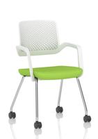 Cosmo Training Chair White Frame Bespoke Colour Seat Myrrh Green