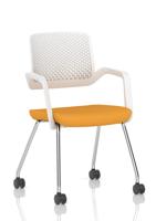 Cosmo Training Chair White Frame Bespoke Colour Seat Senna Yellow