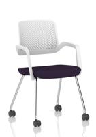 Cosmo Training Chair White Frame Bespoke Colour Seat Tansy Purple