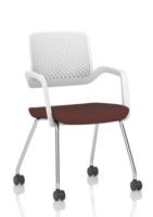 Cosmo Training Chair White Frame Bespoke Colour Seat Rivet Forge