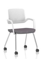 Cosmo Training Chair White Frame Bespoke Colour Seat Rivet Fuse